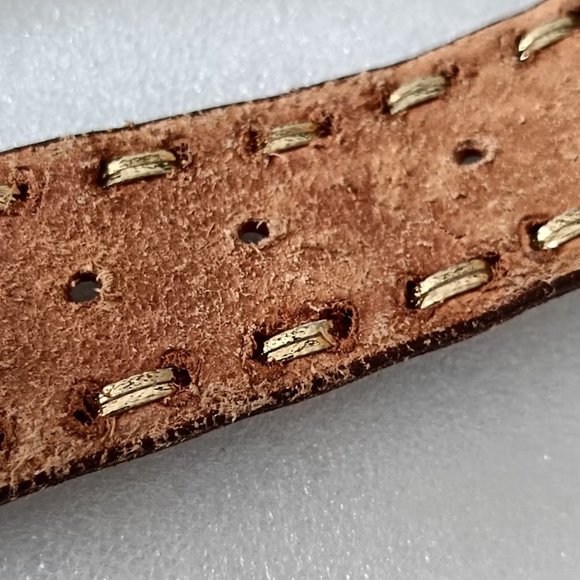 ❤️HP❤️🐎Vintage Brown Leather Belt Cintos Imperial Belt Mexican Horses Design - Picture 9 of 11